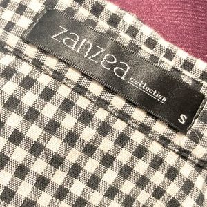 Women's Oxford shirt, black & white check.